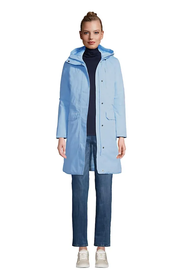 Lands039 End Coats and Jackets Women Waterproof Primaloft Insulated Raincoat Soft Blue Haze