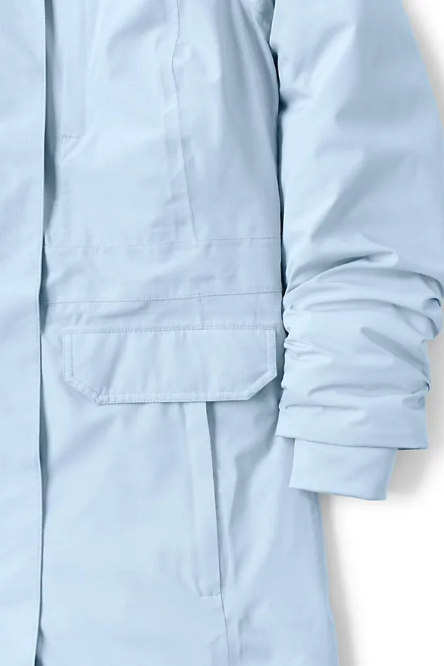 Lands039 End Coats and Jackets Women Waterproof Primaloft Insulated Raincoat Soft Blue Haze