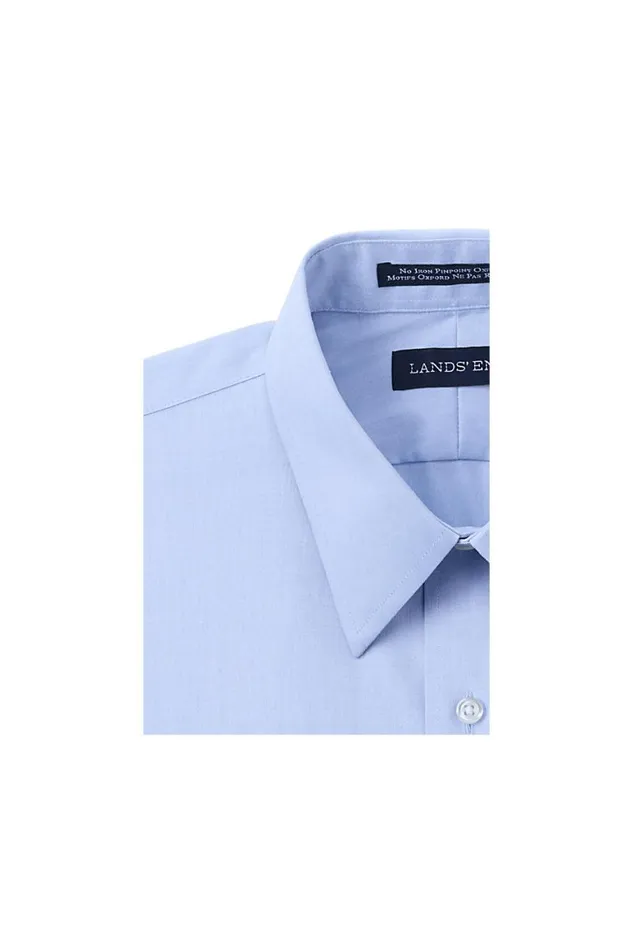 Lands039 End Dress Shirts Men Big Long Sleeve Straight Collar Solid No Iron Pinpoint Blue Lands039 End Dress Shirts Men Big Long Sleeve Straight Collar Solid No Iron Pinpoint Blue
