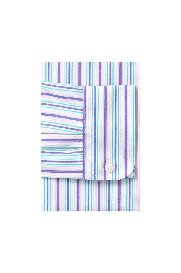 Lands039 End Dress Shirts Men Pattern No Iron Supima Pinpoint Button Down Collar Dress Shirt Pink