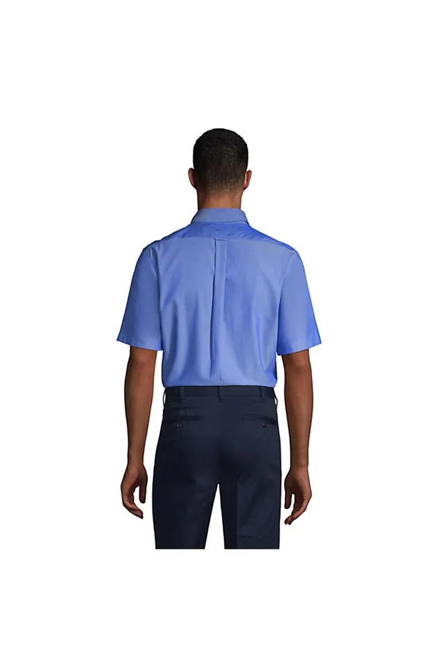 Lands039 End Dress Shirts Men Short Sleeve No Iron Pinpoint Dress Shirt Blue Lands039 End Dress Shirts Men Short Sleeve No Iron Pinpoint Dress Shirt Blue