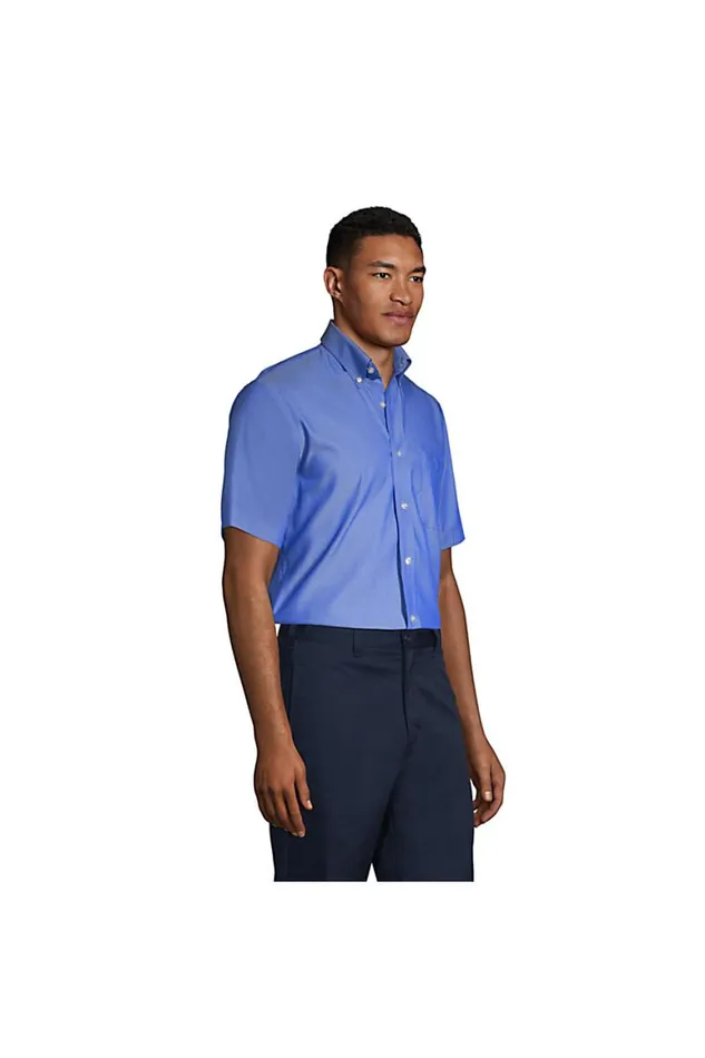 Lands039 End Dress Shirts Men Short Sleeve No Iron Pinpoint Dress Shirt Blue Lands039 End Dress Shirts Men Short Sleeve No Iron Pinpoint Dress Shirt Blue
