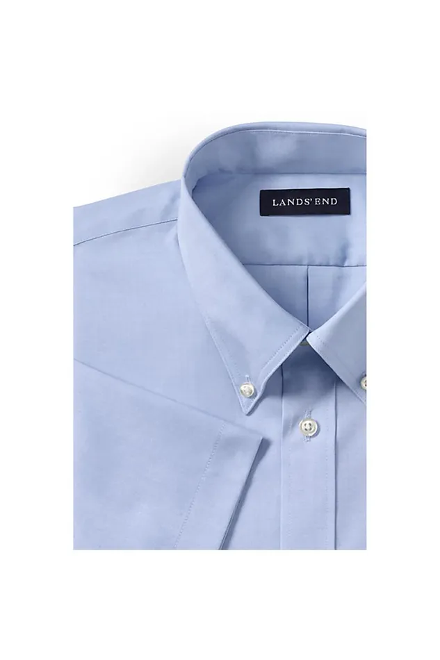 Lands039 End Dress Shirts Men Short Sleeve No Iron Pinpoint Dress Shirt Blue Lands039 End Dress Shirts Men Short Sleeve No Iron Pinpoint Dress Shirt Blue