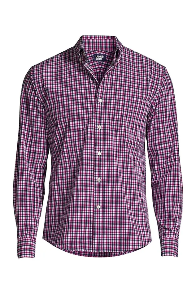Lands039 End Dress Shirts Men Traditional Fit Stretch Commuter Dress Shirt Verbena Multi Plaid Lands039 End Dress Shirts Men Traditional Fit Stretch Commuter Dress Shirt Verbena Multi Plaid