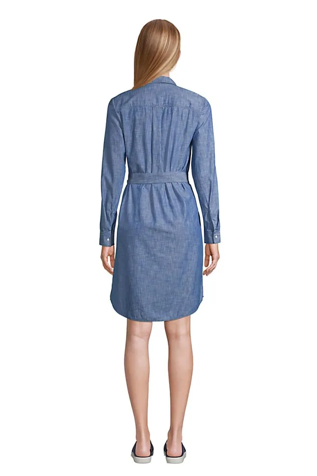 Lands039 End Dresses Women Petite Chambray Button Front Shirt Dress Soft Chambray Lands039 End Dresses Women Petite Chambray Button Front Shirt Dress Soft Chambray