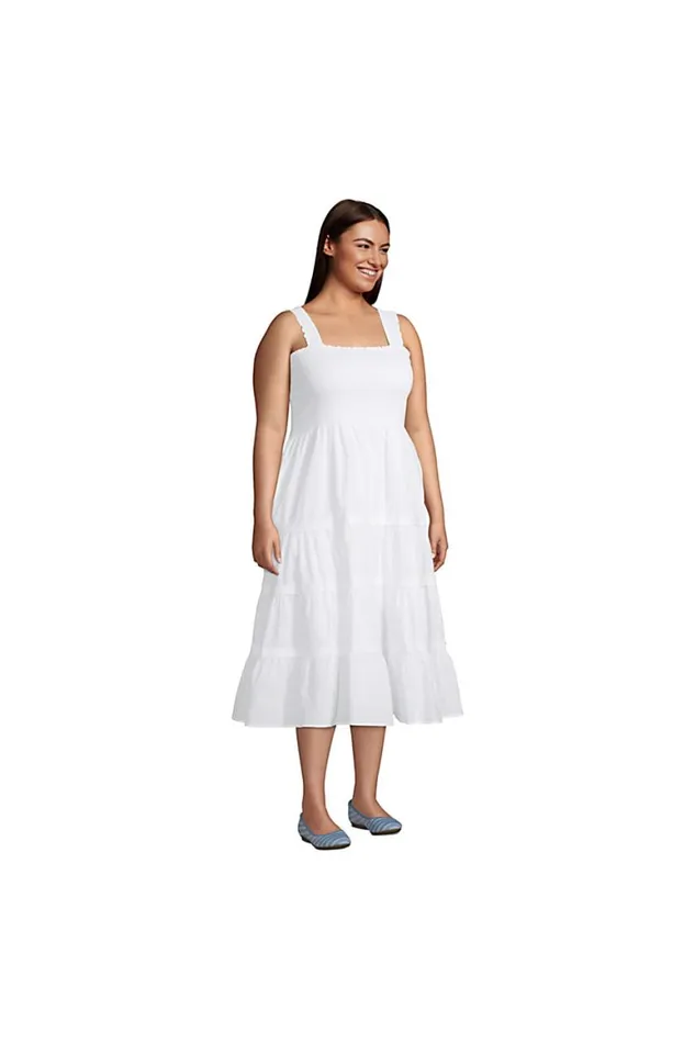 Lands039 End Dresses Women Plus Size Sleeveless Cotton Poplin Smocked Dress Medium Indigo Chambray Lands039 End Dresses Women Plus Size Sleeveless Cotton Poplin Smocked Dress Medium Indigo Chambray