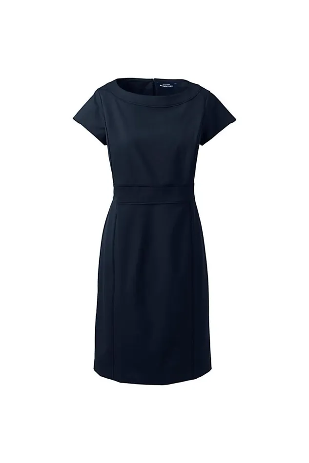 Lands039 End Dresses Women Washable Wool Piped Sheath Dress True Navy Lands039 End Dresses Women Washable Wool Piped Sheath Dress True Navy