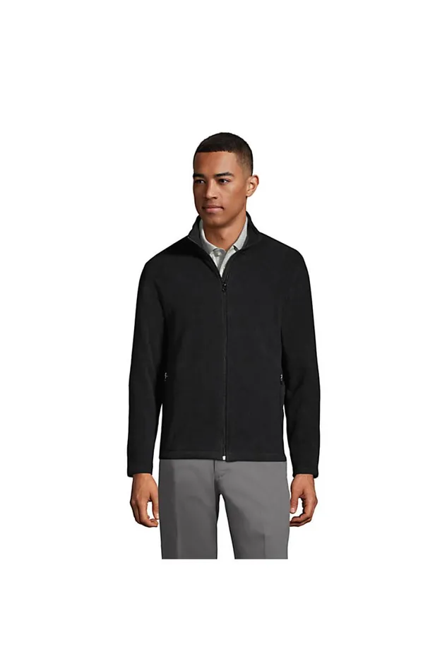 Lands039 End Fleece Men Fullzip Midweight Fleece Jacket Black