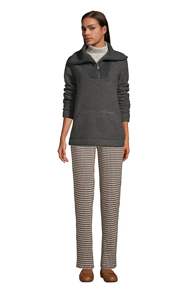Lands039 End Fleece Women Cozy Boucle Fleece Pullover Charcoal Lands039 End Fleece Women Cozy Boucle Fleece Pullover Charcoal