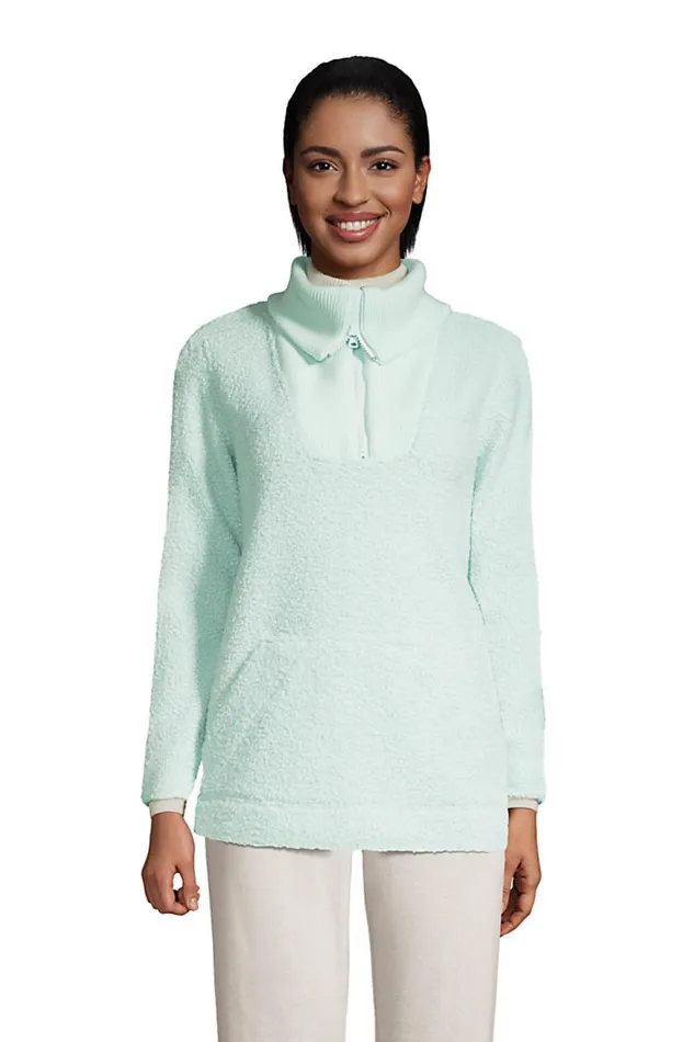 Lands039 End Fleece Women Cozy Boucle Fleece Pullover Charcoal Lands039 End Fleece Women Cozy Boucle Fleece Pullover Charcoal
