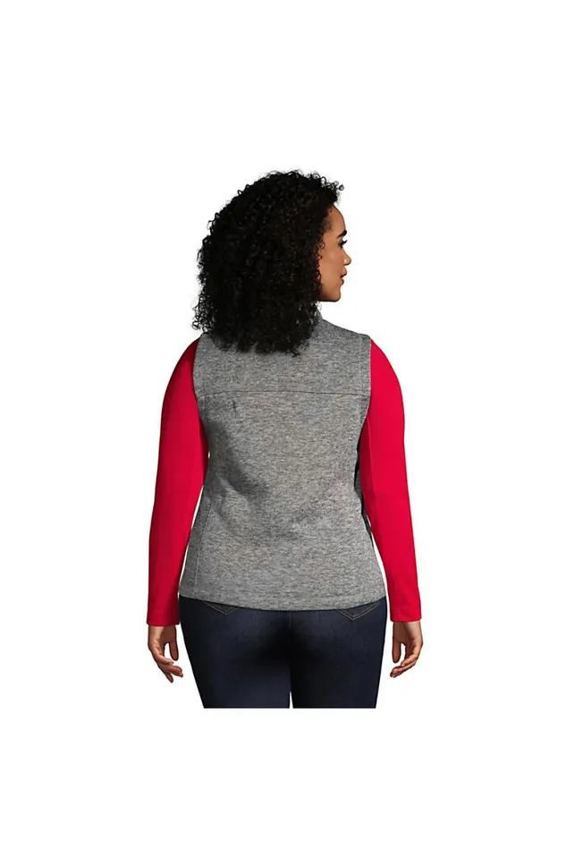 Lands039 End Fleece Women Plus Size Sweater Fleece Vest Arctic Gray Heather Lands039 End Fleece Women Plus Size Sweater Fleece Vest Arctic Gray Heather