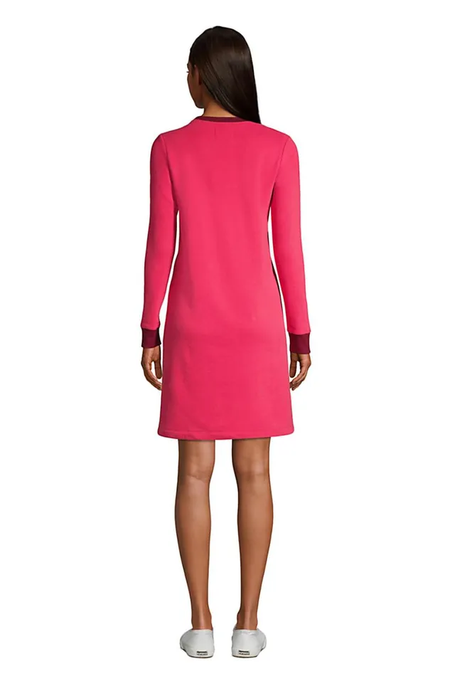 Lands039 End Fleece Women Serious Sweats Crew Neck Dress Medallion Mulberry Floral Lands039 End Fleece Women Serious Sweats Crew Neck Dress Medallion Mulberry Floral