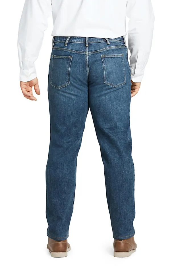 Lands039 End Jeans Men Big And Tall Comfort Waist Traditional Fit Comfortfirst Jeans Broken In Medium Wash
