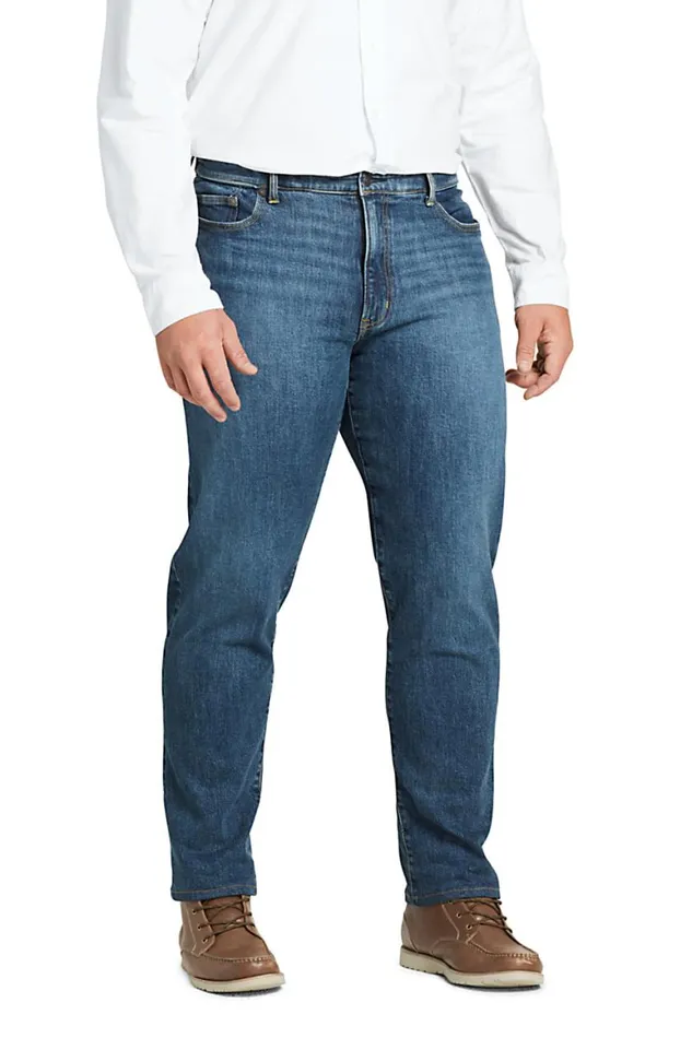 Lands039 End Jeans Men Big And Tall Comfort Waist Traditional Fit Comfortfirst Jeans Broken In Medium Wash