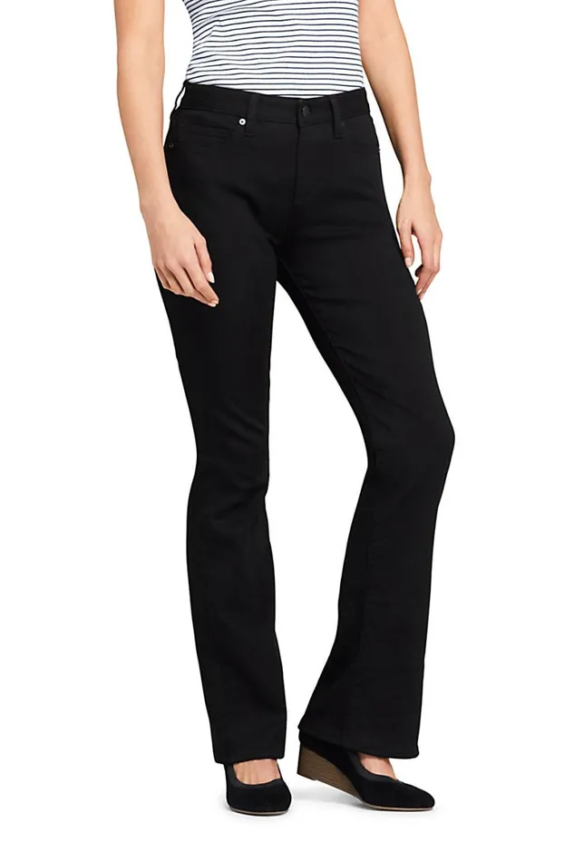 Lands039 End Jeans Women Mid Rise Curvy Bootcut Twill Jeans 8211 Black