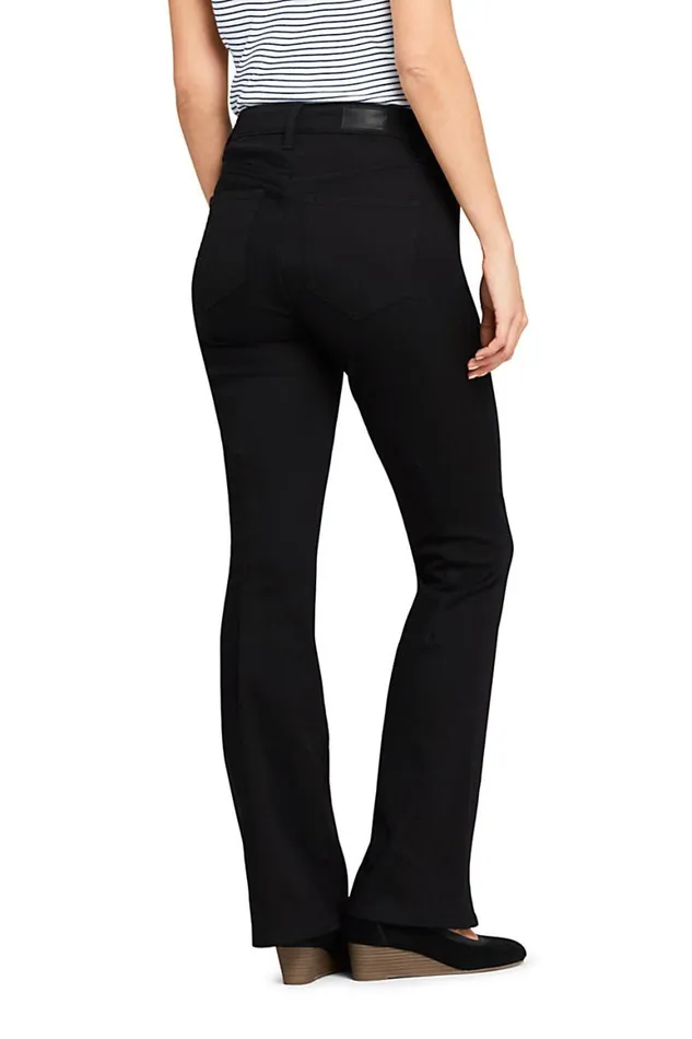 Lands039 End Jeans Women Mid Rise Curvy Bootcut Twill Jeans 8211 Black