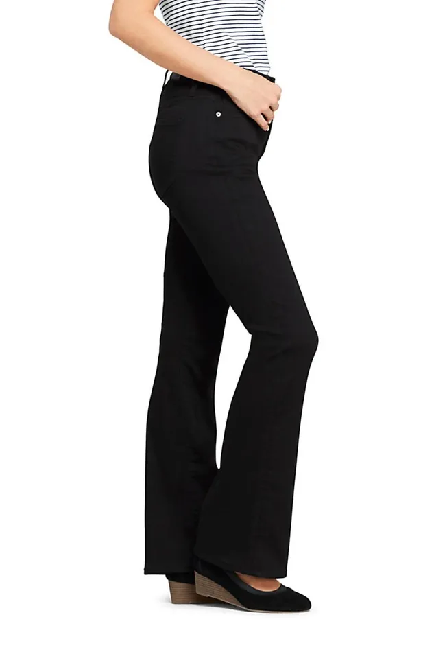 Lands039 End Jeans Women Mid Rise Curvy Bootcut Twill Jeans 8211 Black