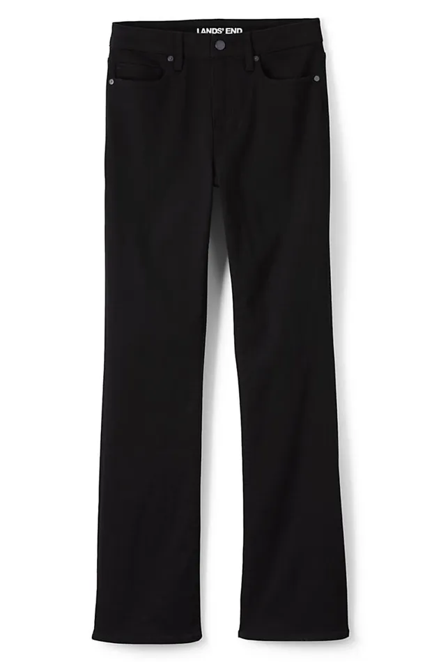 Lands039 End Jeans Women Mid Rise Curvy Bootcut Twill Jeans 8211 Black
