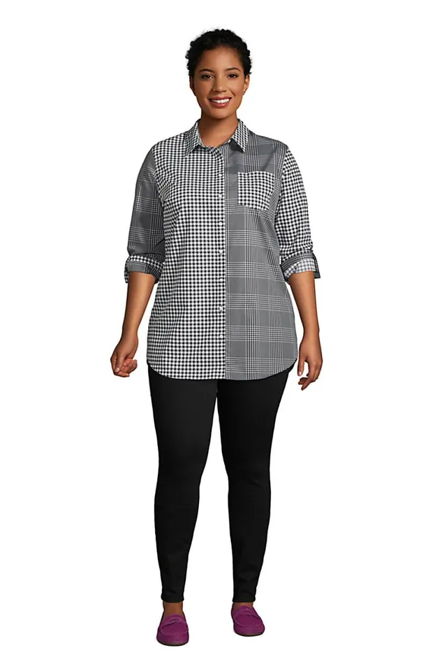 Lands039 End Jeans Women Plus Size Elastic Waist High Rise Pull On Skinny Legging Jeans 8211 Black