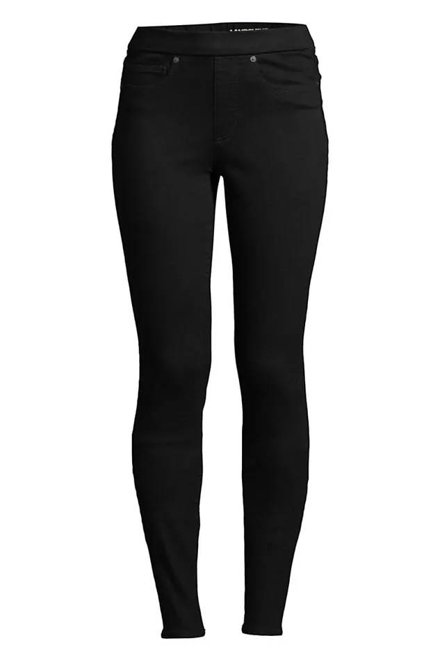 Lands039 End Jeans Women Plus Size Elastic Waist High Rise Pull On Skinny Legging Jeans 8211 Black