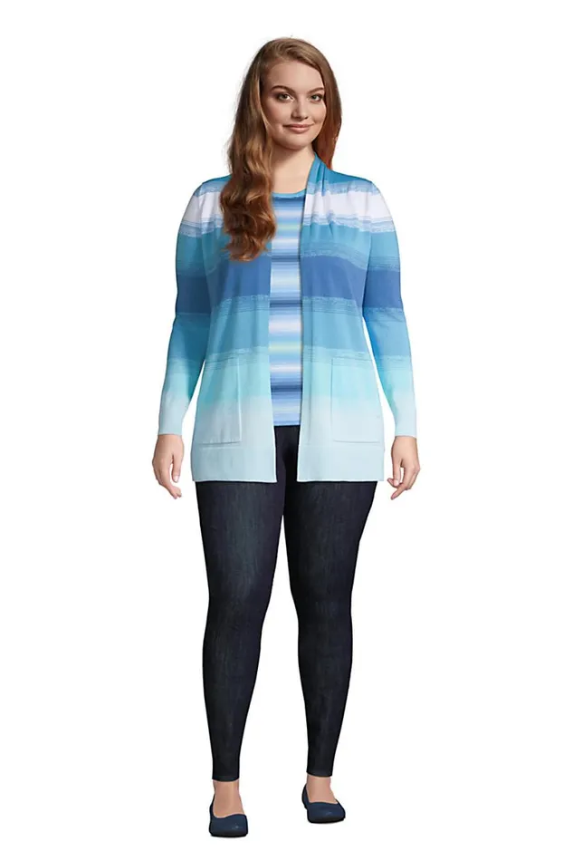 Lands039 End Jeans Women Plus Size Elastic Waist Pull On Skinny Legging Jeans 8211 Blue Deepest Indigo