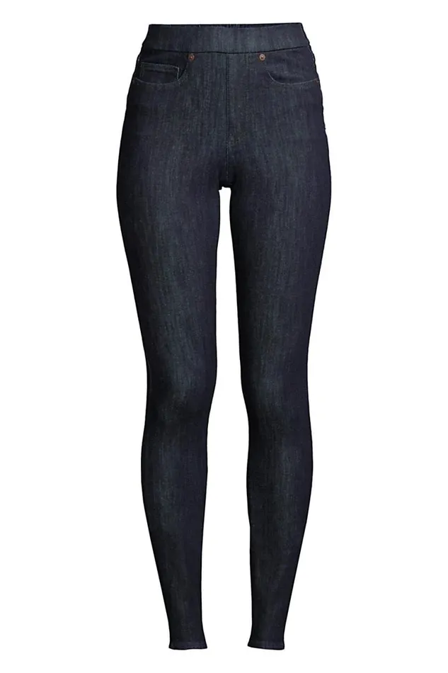 Lands039 End Jeans Women Plus Size Elastic Waist Pull On Skinny Legging Jeans 8211 Blue Deepest Indigo