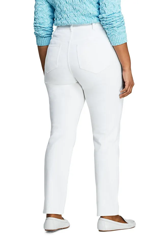 Lands039 End Jeans Women Plus Size High Rise Straight Fit Shaping Jeans White Lands039 End Jeans Women Plus Size High Rise Straight Fit Shaping Jeans White