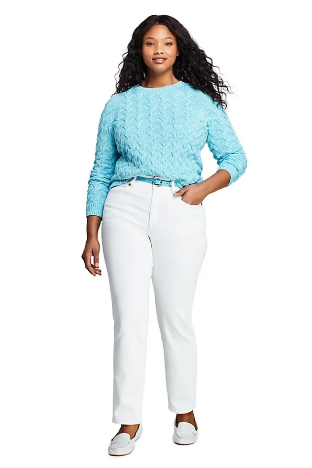 Lands039 End Jeans Women Plus Size High Rise Straight Fit Shaping Jeans White Lands039 End Jeans Women Plus Size High Rise Straight Fit Shaping Jeans White