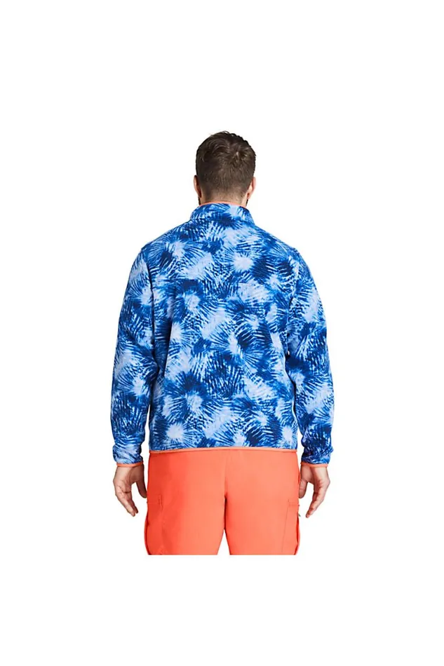 Lands039 End Knit Tops and Tees Men Big And Tall Heritage Fleece Snap Neck Pullover Top Deep Sea Navy Tie Dye Palm Lands039 End Knit Tops and Tees Men Big And Tall Heritage Fleece Snap Neck Pullover Top Deep Sea Navy Tie Dye Palm