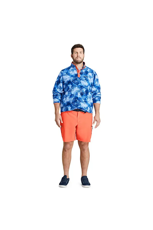 Lands039 End Knit Tops and Tees Men Big And Tall Heritage Fleece Snap Neck Pullover Top Deep Sea Navy Tie Dye Palm Lands039 End Knit Tops and Tees Men Big And Tall Heritage Fleece Snap Neck Pullover Top Deep Sea Navy Tie Dye Palm