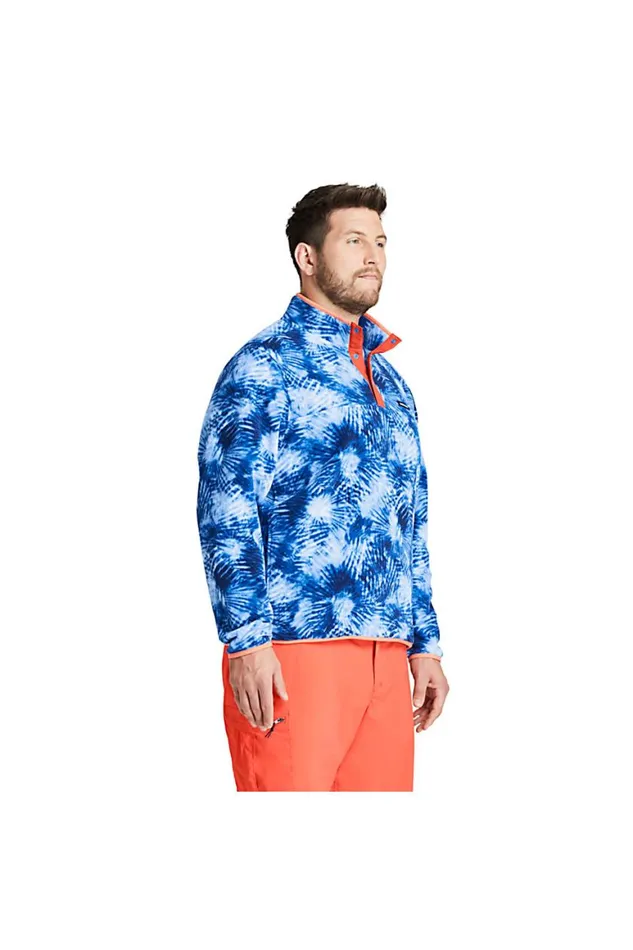 Lands039 End Knit Tops and Tees Men Big And Tall Heritage Fleece Snap Neck Pullover Top Deep Sea Navy Tie Dye Palm Lands039 End Knit Tops and Tees Men Big And Tall Heritage Fleece Snap Neck Pullover Top Deep Sea Navy Tie Dye Palm