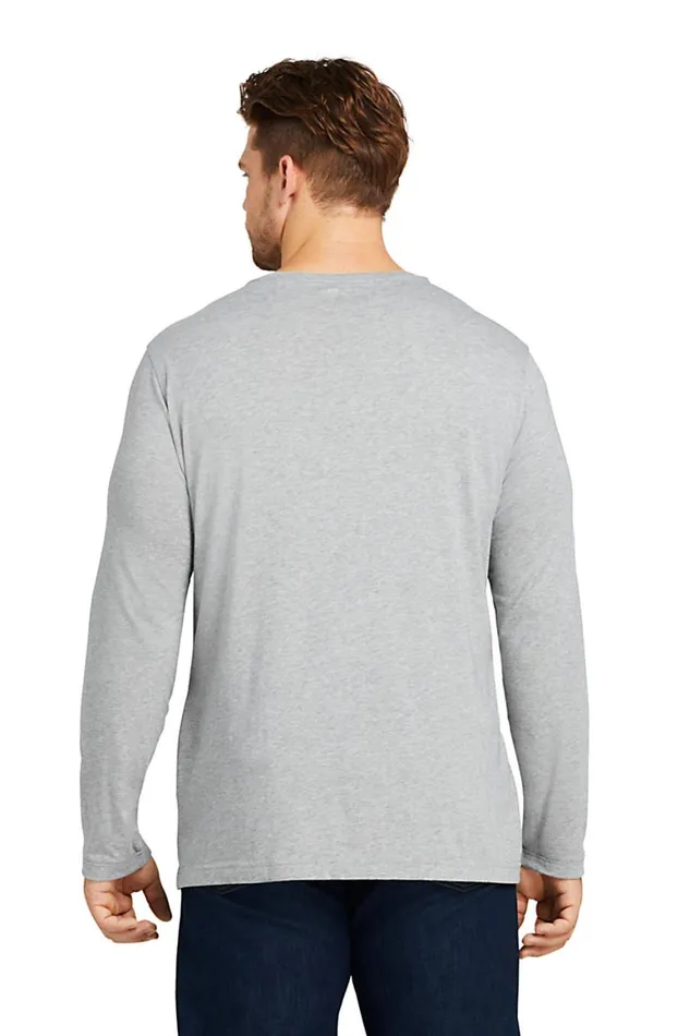 Lands039 End Knit Tops and Tees Men Big And Tall Long Sleeve Supima Tee Soft Sea Green