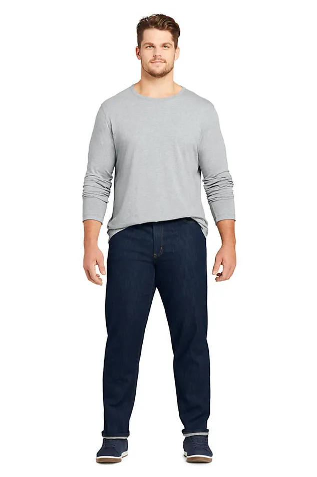 Lands039 End Knit Tops and Tees Men Big And Tall Long Sleeve Supima Tee Soft Sea Green
