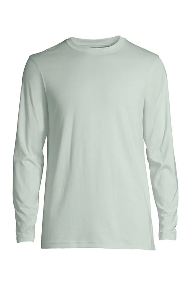 Lands039 End Knit Tops and Tees Men Big And Tall Long Sleeve Supima Tee Soft Sea Green