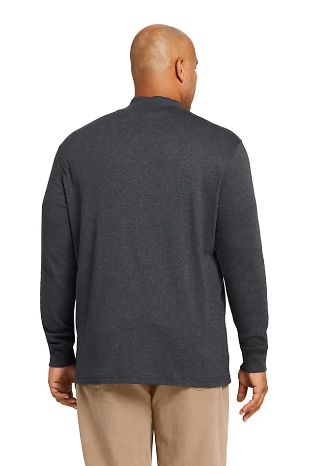 Lands039 End Knit Tops and Tees Men Big And Tall Super Soft Supima Mock Turtleneck Radiant Navy