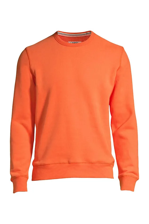 Lands039 End Knit Tops and Tees Men Long Sleeve Serious Sweats Crewneck Sweatshirt Flamingo Orange Lands039 End Knit Tops and Tees Men Long Sleeve Serious Sweats Crewneck Sweatshirt Flamingo Orange