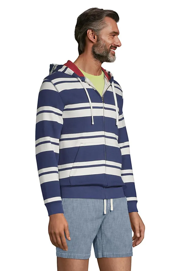 Lands039 End Knit Tops and Tees Men Serious Sweats Long Sleeve Full Zip Stripe Hoodie Warm Tawny Brown Lands039 End Knit Tops and Tees Men Serious Sweats Long Sleeve Full Zip Stripe Hoodie Warm Tawny Brown