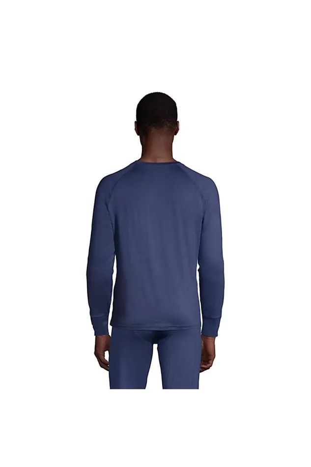Lands039 End Long Underwear Men Stretch Thermaskin Long Underwear Crew Base Layer Regiment Navy