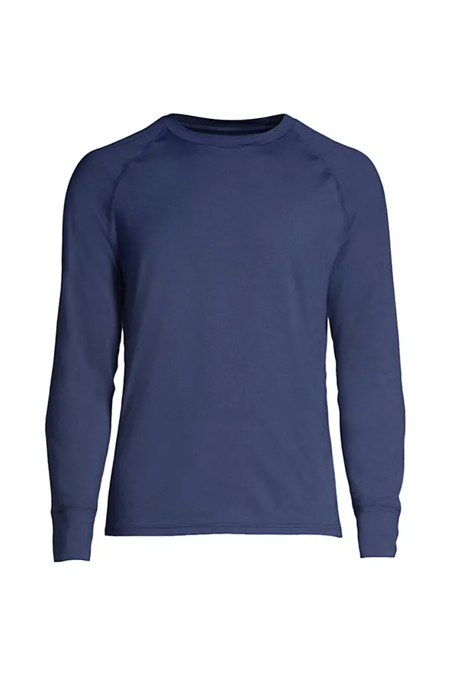 Lands039 End Long Underwear Men Stretch Thermaskin Long Underwear Crew Base Layer Regiment Navy