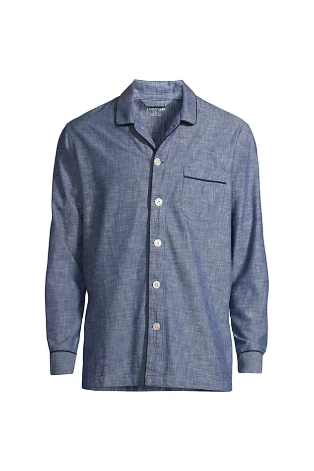 Lands039 End Pajamas and Robes Men Chambray Pajama Shirt Medium Indigo Chambray Lands039 End Pajamas and Robes Men Chambray Pajama Shirt Medium Indigo Chambray