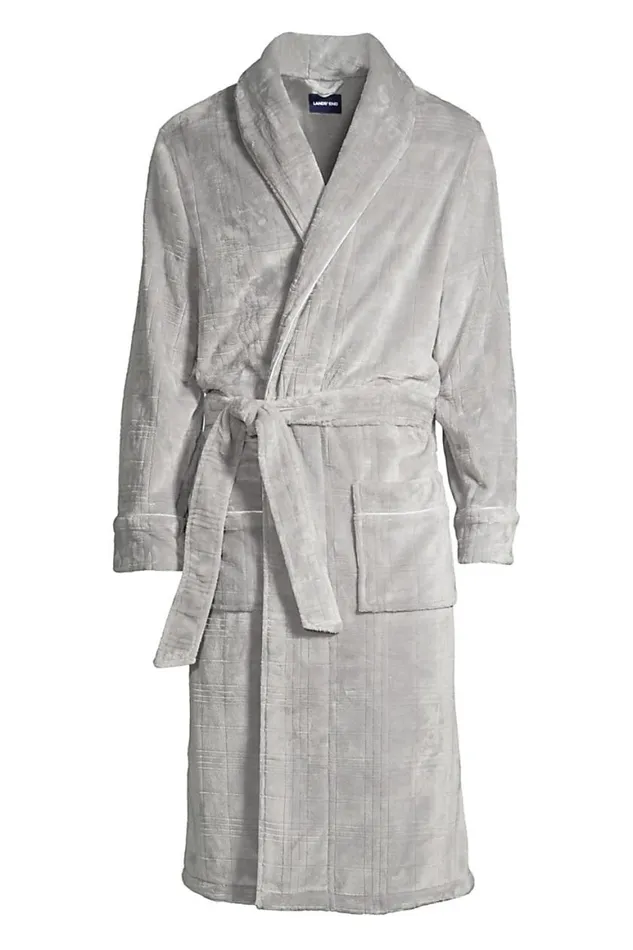 Lands039 End Pajamas and Robes Men Super Soft Robe Soft Stone Gray Lands039 End Pajamas and Robes Men Super Soft Robe Soft Stone Gray