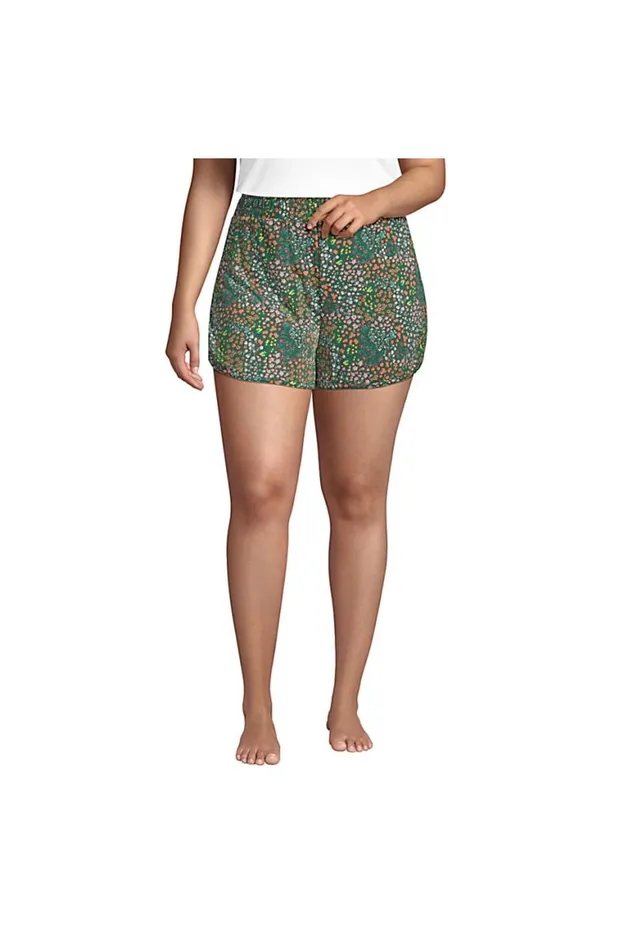Lands039 End Pajamas and Robes Women Plus Size Comfort Knit Built In Brief Pajama Shorts Forest Moss Mini Floral Lands039 End Pajamas and Robes Women Plus Size Comfort Knit Built In Brief Pajama Shorts Forest Moss Mini Floral
