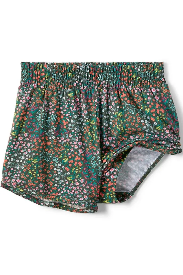 Lands039 End Pajamas and Robes Women Plus Size Comfort Knit Built In Brief Pajama Shorts Forest Moss Mini Floral