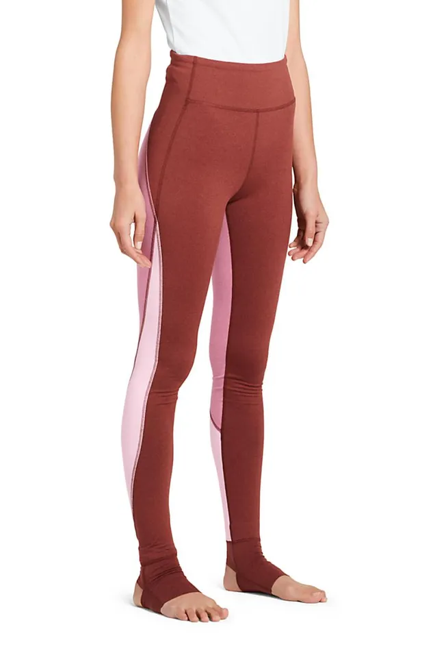 Lands039 End Pants Women Active High Rise Seamless Arch Support Leggings Rust Red Colorblock Lands039 End Pants Women Active High Rise Seamless Arch Support Leggings Rust Red Colorblock