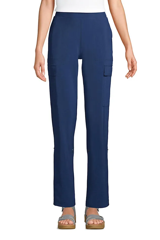 Lands039 End Pants Women High Rise Elastic Waist Pull On Adjustable Length Cargo Pants Deep Sea Navy Lands039 End Pants Women High Rise Elastic Waist Pull On Adjustable Length Cargo Pants Deep Sea Navy