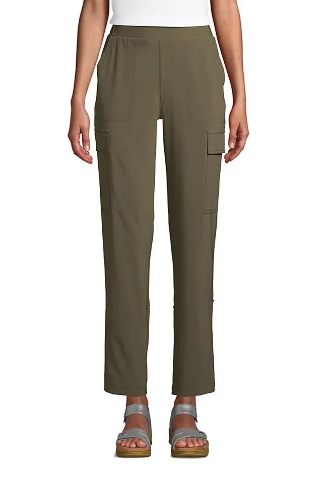 Lands039 End Pants Women High Rise Elastic Waist Pull On Adjustable Length Cargo Pants Deep Sea Navy Lands039 End Pants Women High Rise Elastic Waist Pull On Adjustable Length Cargo Pants Deep Sea Navy
