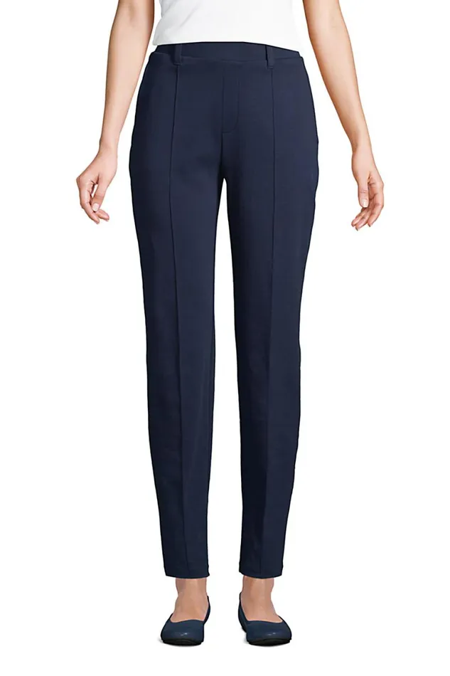 Lands039 End Pants Women Petite Sport Knit High Rise Elastic Waist Pull On Tapered Trousers Radiant Navy Lands039 End Pants Women Petite Sport Knit High Rise Elastic Waist Pull On Tapered Trousers Radiant Navy