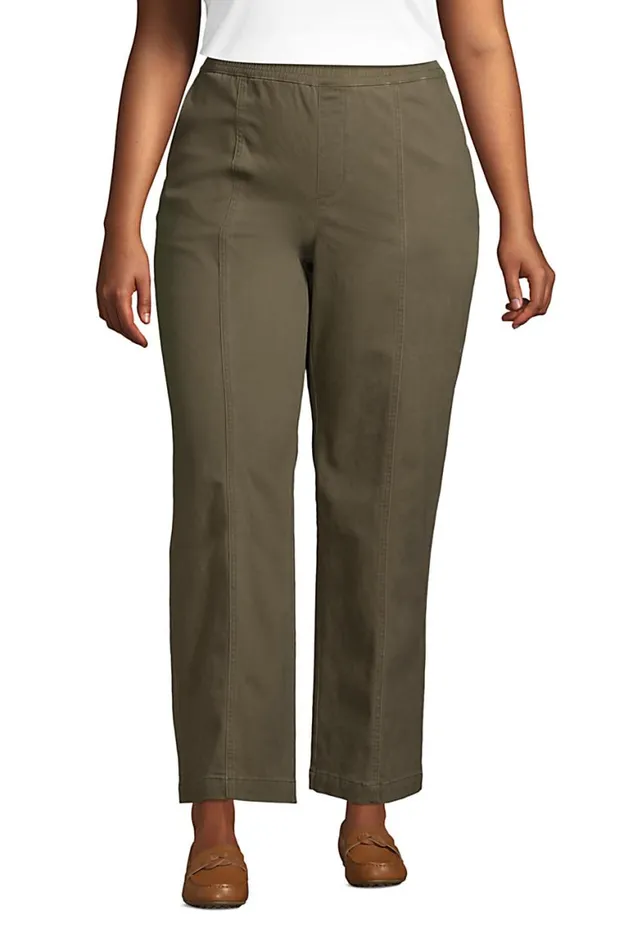 Lands039 End Pants Women Plus Size High Rise Pull On Wide Leg Chino Ankle Pants Forest Moss Lands039 End Pants Women Plus Size High Rise Pull On Wide Leg Chino Ankle Pants Forest Moss
