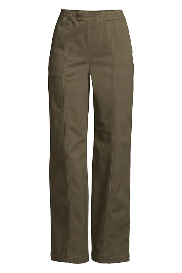 Lands039 End Pants Women Plus Size High Rise Pull On Wide Leg Chino Ankle Pants Forest Moss Lands039 End Pants Women Plus Size High Rise Pull On Wide Leg Chino Ankle Pants Forest Moss