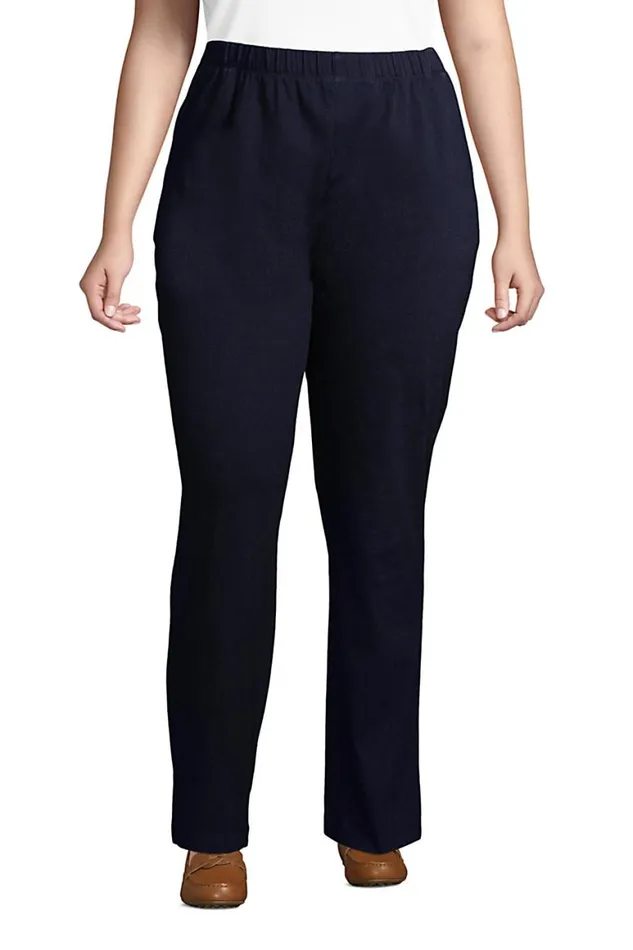 Lands039 End Pants Women Plus Size Sport Knit Denim High Rise Elastic Waist Pull On Pants Dark Indigo Lands039 End Pants Women Plus Size Sport Knit Denim High Rise Elastic Waist Pull On Pants Dark Indigo